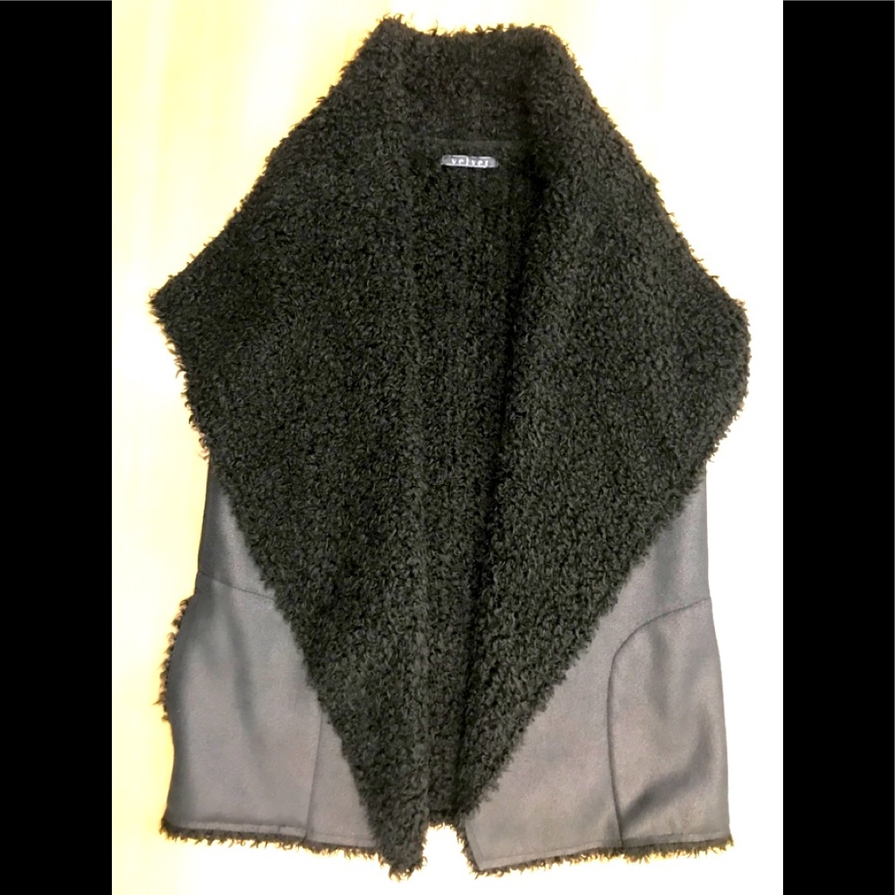 Faux Suede Faux Fur Vest by “Velvet”
